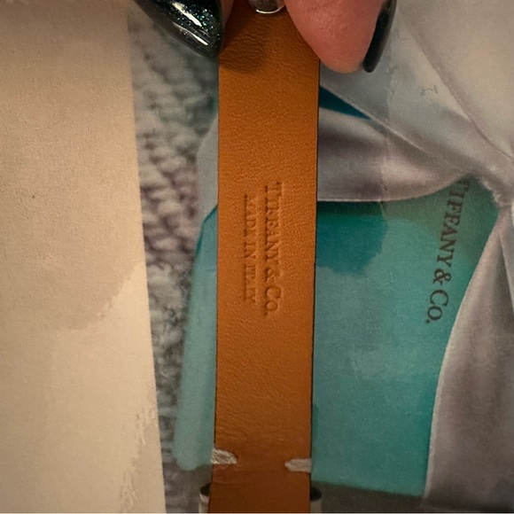 Tiffany & Co. Leather Bracelet with Sterling Silver Logo - Picture 6 of 7